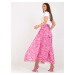 Dámska sukňa dlhá WN SD 1154.70 Ružová s bielou - Rue Paris růžovo-bílá