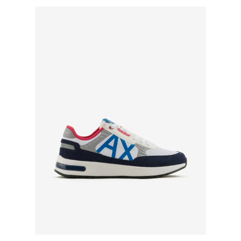 White Men's Sneakers with Suede Details Armani Exchange - Men's