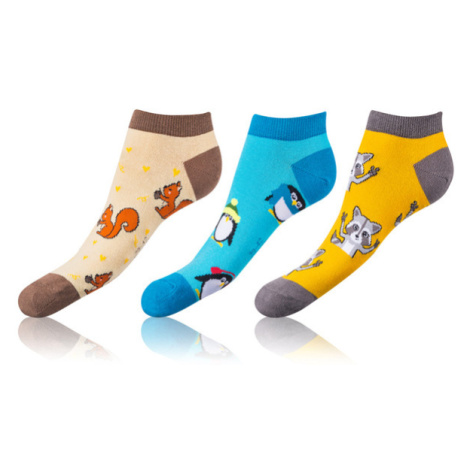 Bellinda CRAZY IN-SHOE SOCKS 3x - Moderné farebné nízke crazy ponožky unisex - hnedá - žltá - mo
