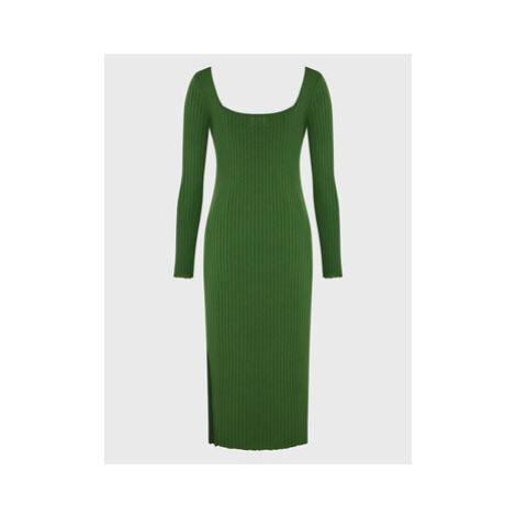 Glamorous Úpletové šaty CA0334 Zelená Slim Fit