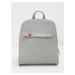An elegant light gray eco-leather backpack