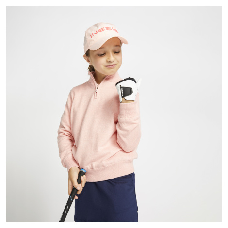 INESIS Detský golfový pulóver do vetra ružový RUŽOVÁ