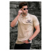 Madmext Beige Polo Collar Men's T-Shirt 5247