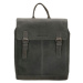 Hide & Stitches Čierny veľký prémiový kožený ruksak „Identity“ 11L