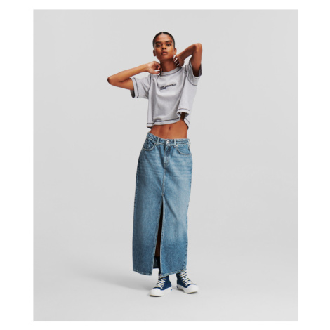 Sukňa Karl Lagerfeld Jeans Klj Denim Maxi Skirt W/Detail Modrá