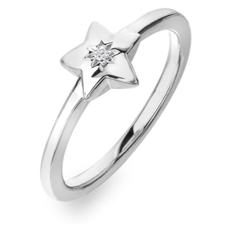 Hot Diamonds Hravý strieborný prsteň s diamantom Most Loved DR242 59 mm