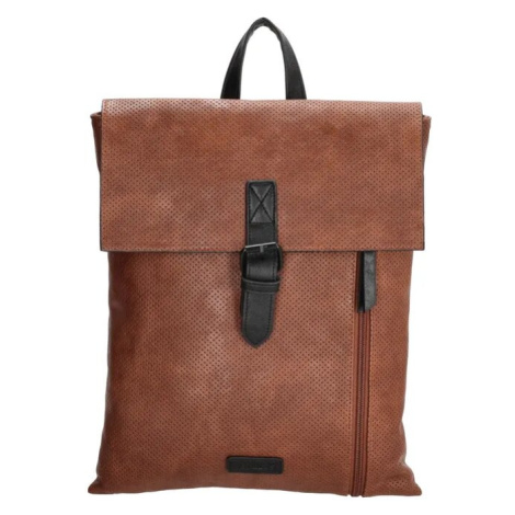 Beagles Hnedý dámsky kožený ruksak „Simple“ 11L