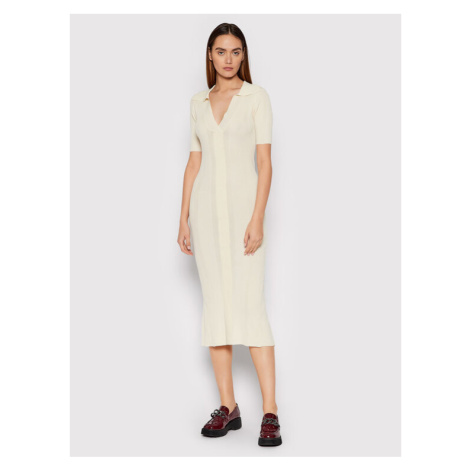 Remain Úpletové šaty Joy Knit RM1021 Béžová Slim Fit