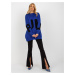 Cobalt blue oversize long sweater with RUE PARIS lettering