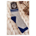 Women's two-color socks with gray-navy stripes