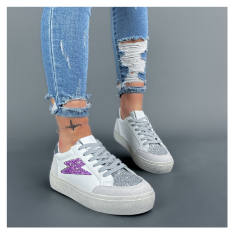 Bielo-strieborné tenisky iMóda