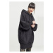 Women's long oversize hooded jacket black