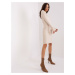 Svetlobéžové šaty s dlhým rukávom -BA-SK-2215.84-light beige