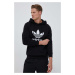 Bavlnená mikina adidas Originals Classics Trefoil Hoodie pánska, čierna farba, s kapucňou, s pot