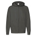 Grafitowa bluza męska z kapturem Lightweight Zip Thru Hooded Sweat Fruit of the Loom