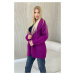 Cardigan sweater with mohair dark purple