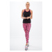 Pink sports leggings with leopard pattern