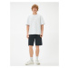 Koton Oversize Bermuda Washed Shorts with Lace Waist Pockets