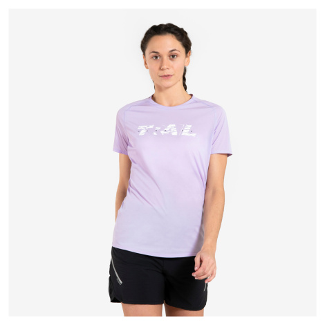 Dámske trailové tričko s krátkym rukávom fialové s potlačou