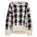 Tommy Hilfiger Sveter - HOUNDSTOOTH RELAXED C-NK SWEATER biely