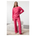 Trendyol Pink Heart Knitted Pajama Set