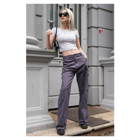 Madmext Smoked Straight Fit Cargo Trousers