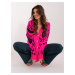 Fuchsia long cardigan with print