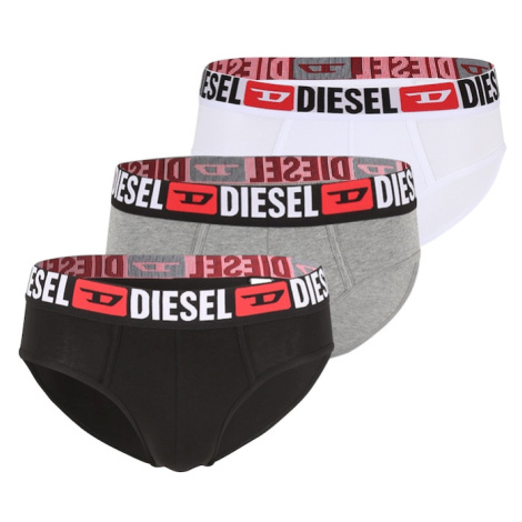 DIESEL Nohavičky 'Andre'  sivá melírovaná / svetločervená / čierna / biela