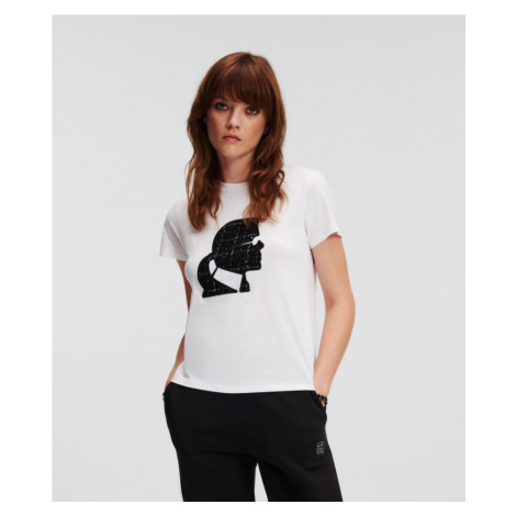 Tričko Karl Lagerfeld Boucle Profile T-Shirt Biela