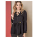 Blouse ONE with wide frill black