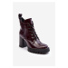 Patented ankle boots, insulated burgundy D&A
