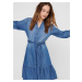 Modré rifľové košeľové šaty Jacqueline de Yong Sille