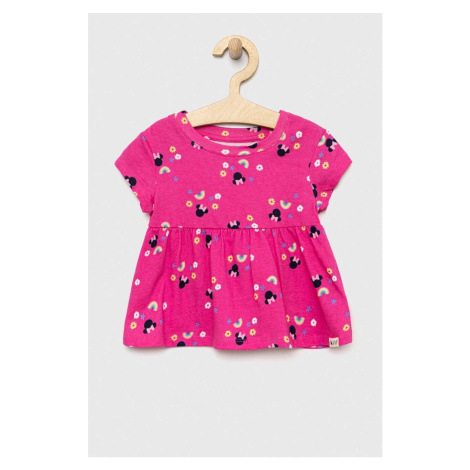 Detské bavlnené tričko GAP x Disney ružová farba