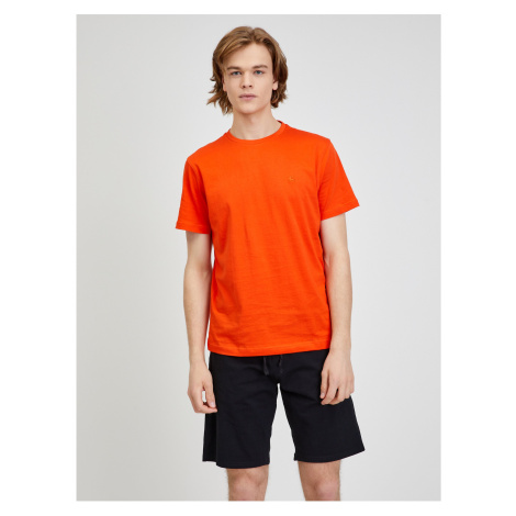 Oranžové pánske basic tričko LERROS