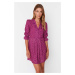 Trendyol Purple Woven Polka Dot Woven Dress