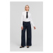 Džínsy Karl Lagerfeld Mid Rise Wide Leg Denim Pants Dark Blue Denim