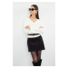 Trendyol Ecru Wide Pattern Sleeve Folded Knitwear Sweater