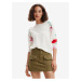 White women's floral sweater Desigual Demis - Women
