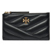 Tory Burch Puzdro na kreditné karty Kira Chevron Zip Card 156556 Čierna