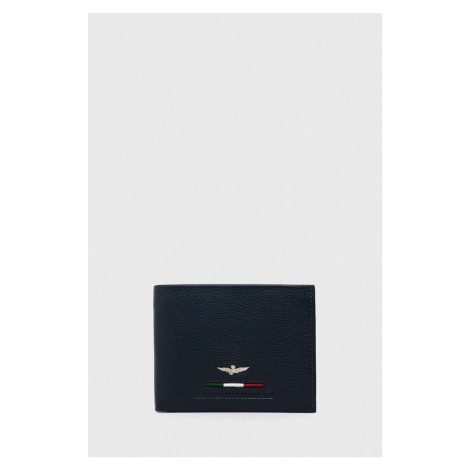 Kožená peňaženka Aeronautica Militare pánsky, tmavomodrá farba, AM152