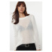 Trendyol Ecru Soft Textured Loose Knit Basic Sweater