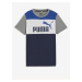 Modro-sivé chlapčenské tričko Puma ESS Block Tee