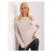 Light beige women's knitted sweater plus size