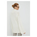 Vlnený sveter By Malene Birger Amin dámsky, béžová farba, teplý, s polorolákom