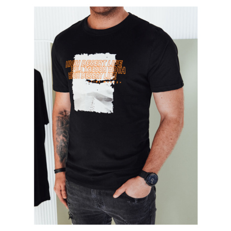 Pánske tričko s potlačou čiernej farby Dstreet RX5489