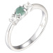 Brilio Silver Blýštivý strieborný prsteň so smaragdom Precious Stone SR09003D 58 mm