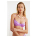 Trendyol Purple Textured Underwire Bikini Top