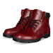 Vasky Farm Low Red - Dámske kožené členkové topánky červené, ručná výroba jesenné / zimné topánk
