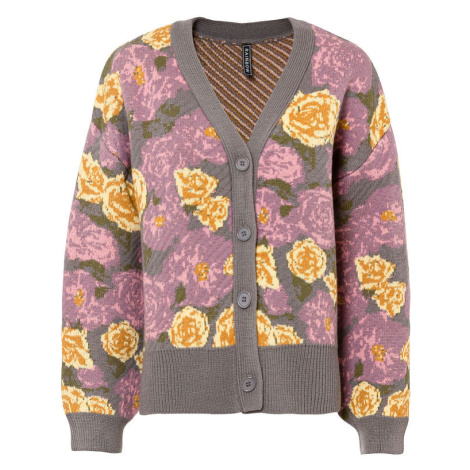 Pletený sveter s kvetovaným vzorom bonprix