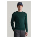 SVETER GANT COTTON CABLE C-NECK TARTAN GREEN